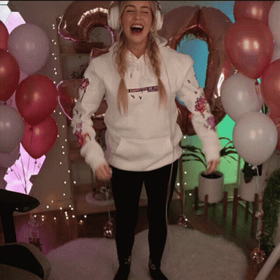 Woman In Headphones And Hoodie Saying Happiness Is A Choice GIF