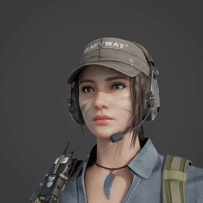 Woman In Headphones And Maewwat Hat GIF