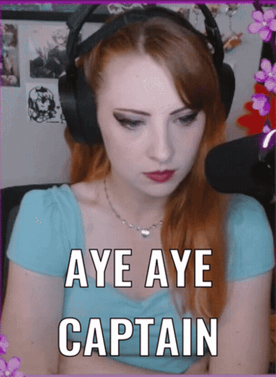 Woman In Headphones Saying Aye Aye Captain GIF