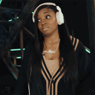 Woman In Headphones Says I'm Ready You Ready GIF