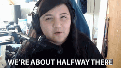 Woman In Headphones We're About Half Way There GIF