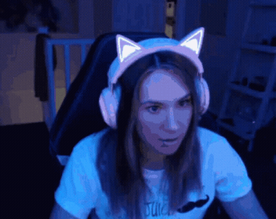Woman In Headphones Wearing Juice Shirt GIF
