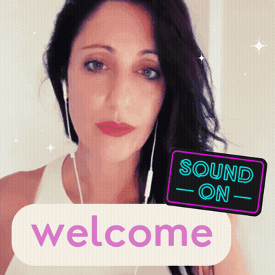 Woman In Headphones With Neon Sign Sound On Welcome GIF