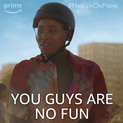 Woman In Helmet Shirt Saying You Guys Are No Fun GIF