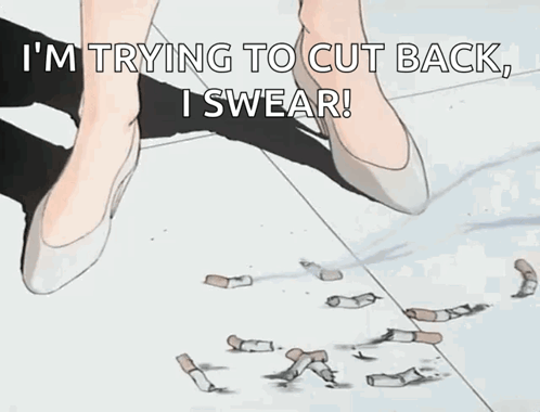 Woman In High Heels Standing On Cigarette Butts GIF
