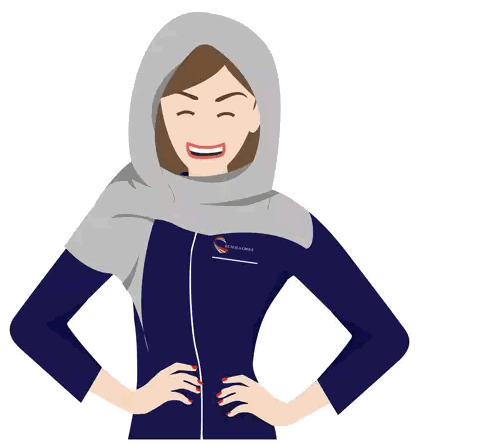 Woman In Hijab And Blue Shirt Lapar Sticker