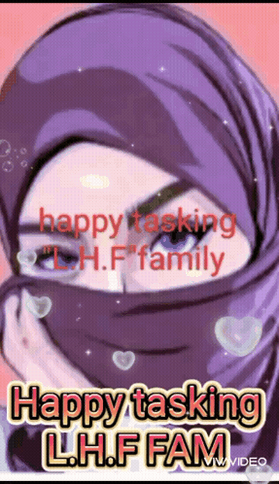 Woman In Hijab Happy Tasking LH.F Family GIF