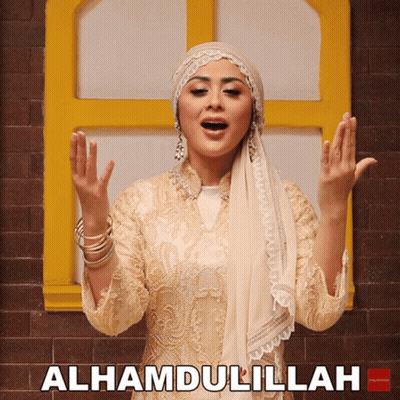 Woman In Hijab Saying Alhamdulillah By Window GIF