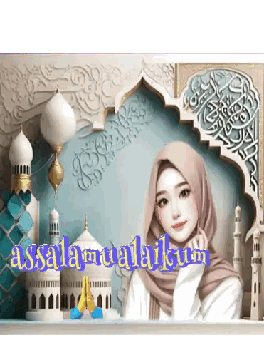 Woman In Hijab With Assalamualaikum Sticker