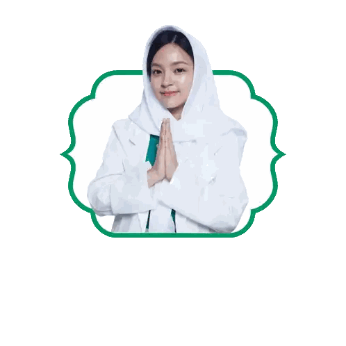 Woman In Hijab With Lebaran Decorations Sticker