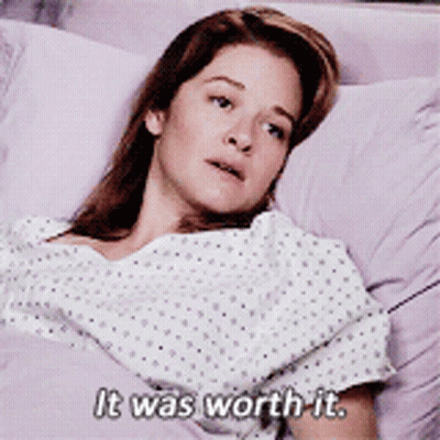 Woman In Hospital Gown Saying It Was Worth It GIF