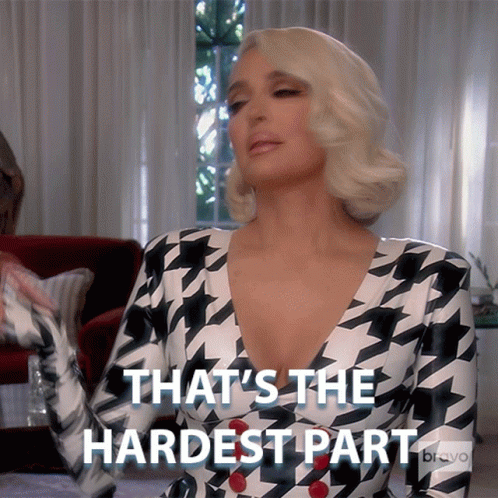 Woman In Houndstooth Dress Says That's The Hardest Part GIF