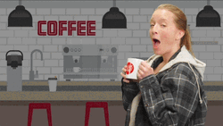 Woman In Jacket Drinking Psl From Mug GIF