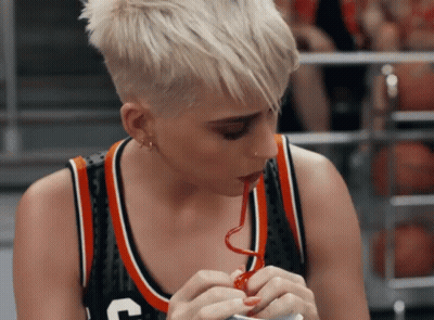 Woman In Jersey With Letter C GIF