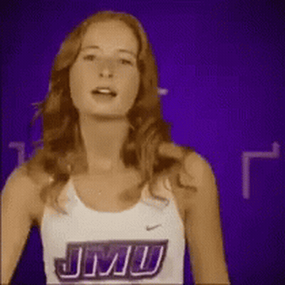 Woman In JMU Tank Top GIF