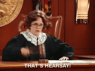Woman In Judge Robe Saying That's Hearsay GIF