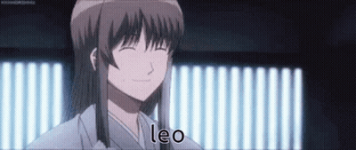 Woman In Kimono Smiling Eyes Closed Saying Leo GIF