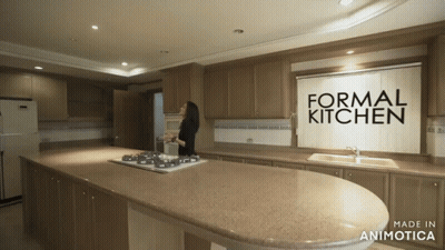 Woman In Kitchen Saying Formal Kitchen GIF