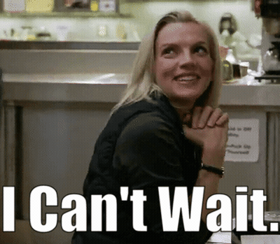 Woman In Kitchen Saying I Cant Wait GIF