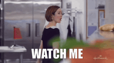 Woman In Kitchen Saying Watch Me GIF