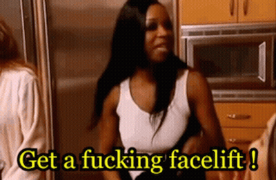 Woman In Kitchen Says Get A Fucking Facelift GIF