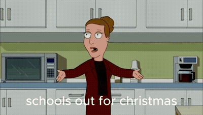 Woman In Kitchen Schools Out For Christmas GIF