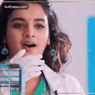 Woman In Lab Coat And Gloves GIF