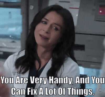 Woman in Lab Coat Says You Are Very Handy
