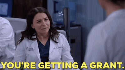 Woman In Lab Coat Says You're Getting A Grant GIF