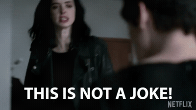 Woman In Leather Jacket Next To Man Says This Is Not A Joke Netflix GIF