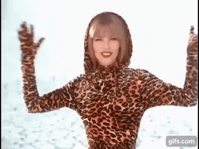 Woman In Leopard Print Outfit With Gloves GIF