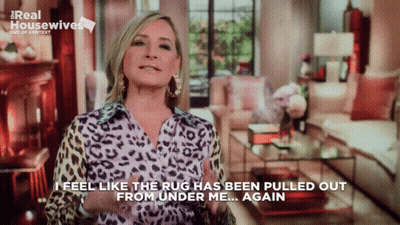 Woman In Leopard Print Shirt I Feel Like The Rug Has Been Pulled Out Again GIF