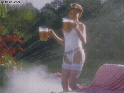 Woman In Lingerie Standing In Foggy Area GIF