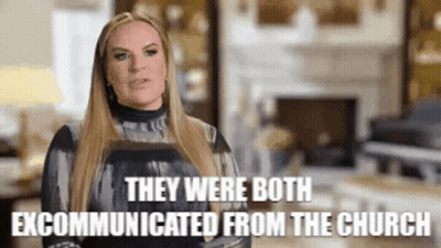 Woman In Living Room They Were Both Excommunicated From The Church GIF