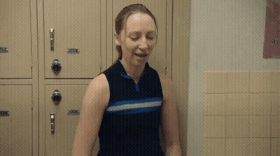 Woman In Locker Room Saying I'm On A Hunger Strike GIF