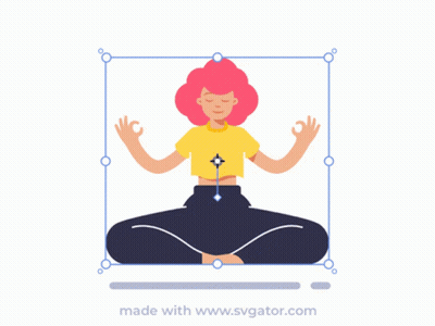Woman In Lotus Pose Www.svgator.com GIF