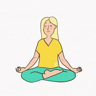 Woman In Lotus Position Eyes Closed GIF