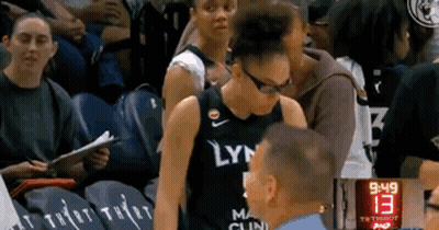 Woman In Lynx Jersey Talks To Referee GIF