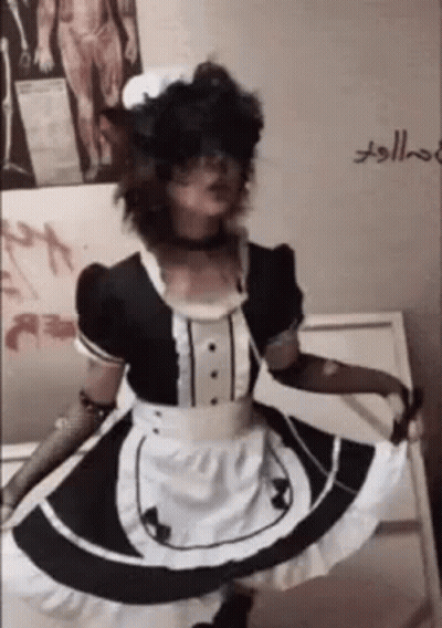 Woman In Maid Costume GIF