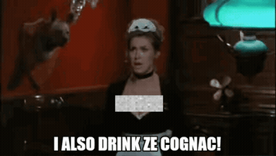 Woman In Maid Costume Saying I Also Drink Ze Cognac GIF