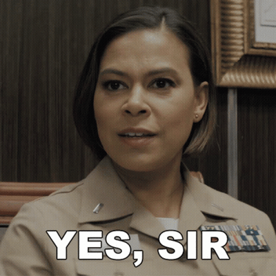 Woman In Military Uniform Saying Yes Sir GIF