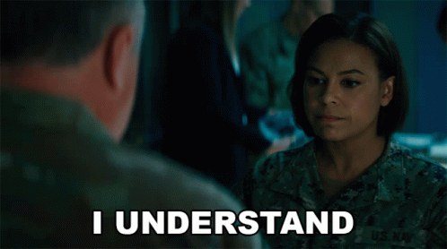 Woman In Navy Uniform Saying I Understand GIF