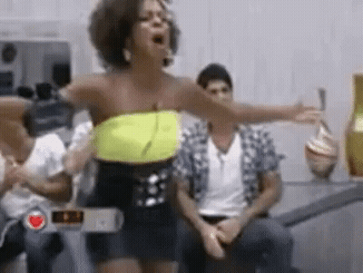 Woman In Neon Yellow Top GIF