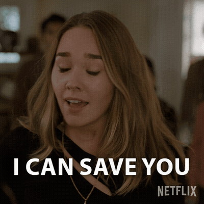 Woman In Netflix Ad Says I Can Save You GIF