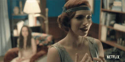Woman In Netflix Ad Talking GIF