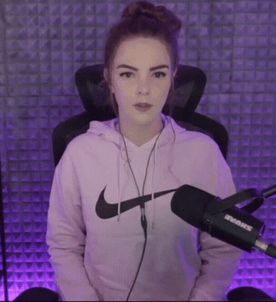Woman In Nike Hoodie At Microphone GIF