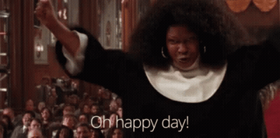 Woman In Nun Costume Saying Oh Happy Day GIF