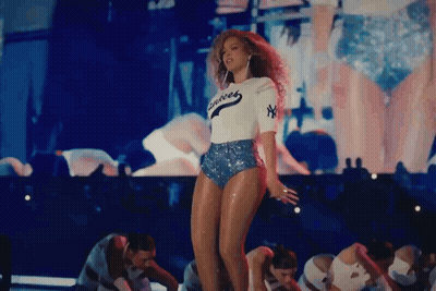 Woman In NY Yankees Shirt Dancing On Stage GIF
