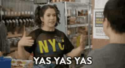 Woman In NYC Shirt Talking GIF