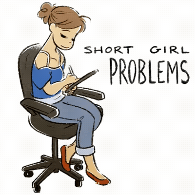 Woman In Office Chair Short Girl Problems GIF